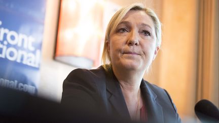 La pr&eacute;sidente du FN, Marine Le Pen, lors d'une conf&eacute;rence de presse &agrave; Paris, le 13 juillet 2015. (MAXPPP)