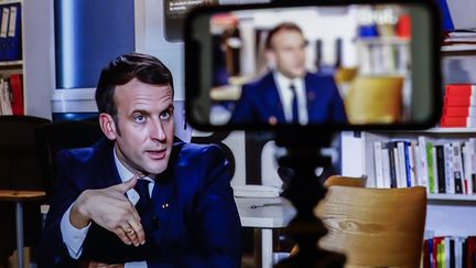 Le président de la République Emmanuel Macron, interrogé par Brut le 4 décembre 2020.
 (OLIVIER CORSAN / MAXPPP)