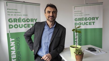 Le candidat écologiste pour la mairie de Lyon, Grégory Doucet, le 27 novembre 2019. (ROMAIN LAFABREGUE / AFP)