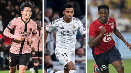 Lee Kang-in (PSG), Rodrygo (Real Madrid) and Jonathan David (Lille). (AFP)