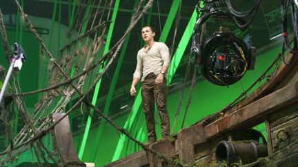 Tmo Holland sur le tournage du film "Uncharted" (Sony Pictures)