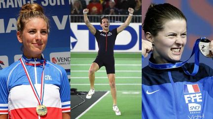 &nbsp; (Pauline Ferrand-Prévot (VTT), Renaud Lavillenie (perche) et Cécilia Berder (escrime) se préparent pour les JO © MaxPPP)