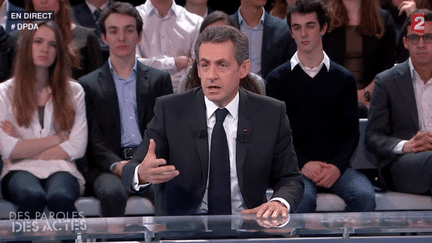 Nicolas Sarkozy sur le plateau de France 2, le 4 février 2016. (FRANCE 2)