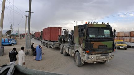 Un convoi de soldats français à Kaboul, en Afghanistan, le&nbsp;3 mars 2013.&nbsp; (MAXPPP)