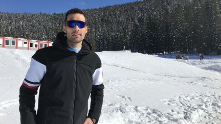 Le biathlète Martin Fourcade est présent sur le site des Championnats du monde à Pokljuka (Slovénie). (JEROME VAL/ FRANCE INFO)