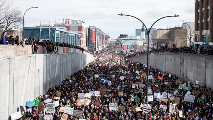 Canada : la grève pour le climat à Montréal, le 15 mars 2019.&nbsp; (MARTIN OUELLET-DIOTTE / AFP)