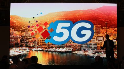 Présentation officielle de la couverture 5G à Monaco, le 9 juillet 2019 (VALERY HACHE / AFP)