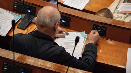 150 citoyens tirés au sort font des propositions pour lutter contre le réchauffement climatique au Conseil économique, social et environnemental (CESE). (TANGI JAILLET / MAXPPP)