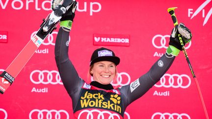 La Française Tessa Worley, victorieuse le 7 janvier du géant de Maribor, veut confirmer sa domination sur la spécialité ce jeudi à Saint-Moritz au Mondiaux (JURE MAKOVEC / AFP)