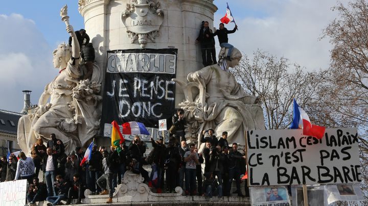 Place de la R&eacute;publique, &agrave; Paris, dimanche 11 janvier. (LOIC VENANCE / AFP)