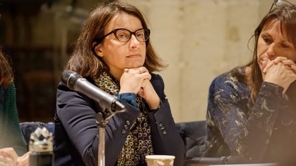 Cécile Duflot en avril 2019 lors d'une conférence sur la conversion énergétique à Paris. (DANIEL PIER / NURPHOTO / AFP)