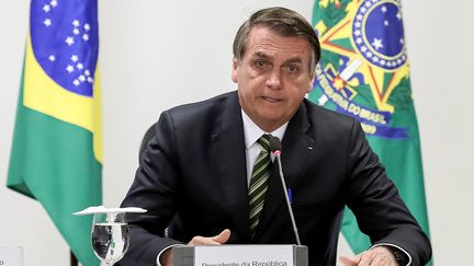 Le président brésilien, Jair Bolsonaro, à Brasilia, le 27 août 2019. (MARCOS CORREA / BRAZILIAN PRESIDENCY / AFP)