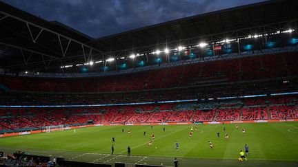 Le match de l'Euro entre l'Italie et l'Autriche au stade de Wembley, à Londres (Royaume-Uni), le 26 juin 2021. (LAURENCE GRIFFITHS / AFP)