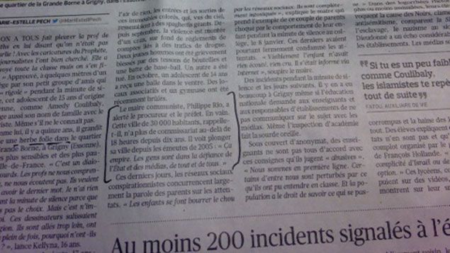 &nbsp; (L'article incriminé paru dans le Figaro cette semaine)