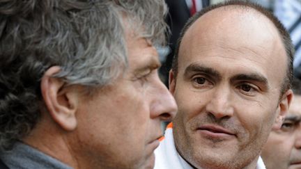 Christian Gourcuff et Loïc Féry, les deux hommes forts du FC Lorient (DAMIEN MEYER / AFP)