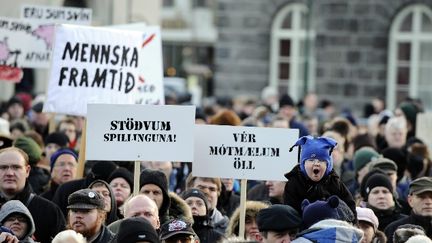 &nbsp; (Les Islandais ont manifesté à Reykjavik en 2008 contre l'austérité. © MaxPPP)