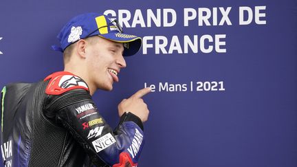 Fabio Quartararo après sa pole position, samedi 15 mai 2021, lors du Grand Prix de France de MotoGP. (GIGI SOLDANO / GIGI SOLDANO)