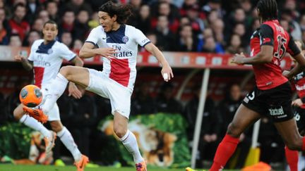 Edinson Cavani n'a pas trouvé la faille dans la défense bretonne
