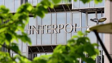 Les locaux d'Interpol, à Lyon, le 30 avril 2023. (ROMAIN DOUCELIN / HANS LUCAS / AFP)