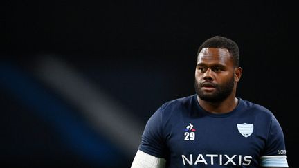 Le joueur du Racing 92 Virimi Vakatawa avant le match de coupe d'Europe contre les Saracens, le 26 septembre 2020. (FRANCK FIFE / AFP)