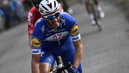 Julian Alaphilippe, lors de la course Paris-Nice, le 6 mars 2018. (JEFF PACHOUD / AFP)