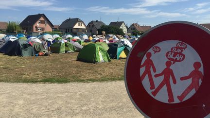 Le camping du camp climat à Kingersheim (Haut-Rhin), le 3 août 2019. (GUILLAUME CHHUM / FRANCE-BLEU ALSACE (+ FB ELSASS))