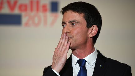 Manuel Valls, le 29 janvier 2017, à son QG de Paris, après sa défaite au second tour de la primaire de la gauche. (ERIC FEFERBERG / AFP)