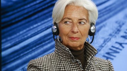 Christine Lagarde participe à une réunion du Forum économique mondial de Davos (Suisse), le 21 janvier 2016. (RUBEN SPRICH / REUTERS)