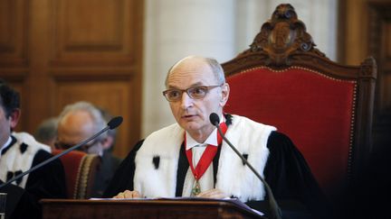 Didier Migaud, pr&eacute;sident de la Cour des comptes, lors de l'audience solennelle de rentr&eacute;e de l'institution, &agrave; Paris, le 9 janvier 2014. (MAXPPP)