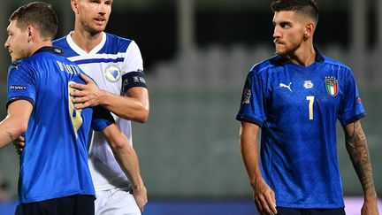 La Bosnie, d'Edin Dzeko, et l'Italie se quittent dos à dos (1-1). (ISABELLA BONOTTO / AFP)