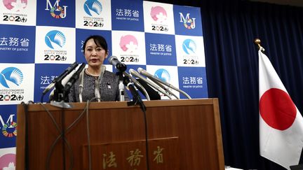 La ministre de la Justice japonaise, Masako Mori, lors d'un point de presse à Tokyo jeudi 9 janvier 2020. (BEHROUZ MEHRI / AFP)