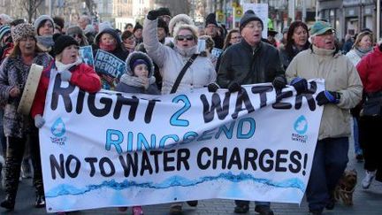 Lors de la manifestation dans les rues de Dublin, le 31 janvier 2015. (AFP)