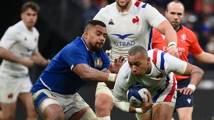 Gaël Fickou lors du dernier France-Italie, le 6 février 2022 à Saint-Denis. (FRANCK FIFE / AFP)