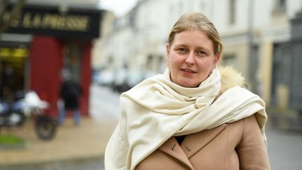 La députée Les Républicains Anne-Laure Blin, le 10 mars 2021 à Beaufort-en-Vallée (Maine-et-Loire). (MAXPPP)