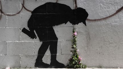 Une des oeuvres récentes de Banksy.
 (http://banksy.co.uk/)