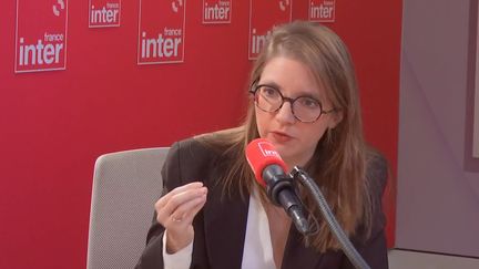 La ministre déléguée chargée de l'Égalité entre les femmes et les hommes et de la Lutte contre les discriminations, Aurore Bergé, sur France Inter, vendredi 3 janvier. (FRANCE INTER)