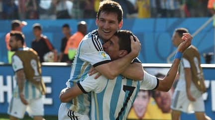 Lionel Messi et Angel Di Maria, les deux joueurs argentins décisifs face à la Suisse