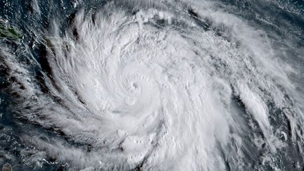 Une image satellite du cyclone Maria au-dessus des Caraïbes, le 19 septembre 2017. (JOSE ROMERO / NOAA / RAMMB / AFP)