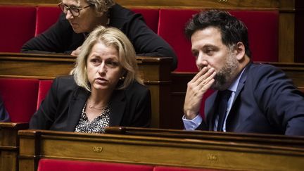 Barbara Pompili et Hugues Renson à l'Assemblée nationale, à Paris le 1er octobre 2019 (VINCENT ISORE / MAXPPP)