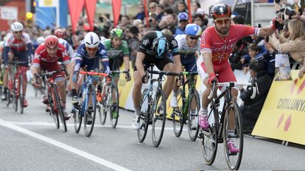 Victoire au sprint pour Nacer Bouhanni (Cofidis) (JOSEP LAGO / AFP)