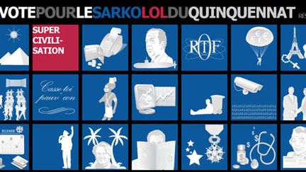 Vue de la page d'accueil du "Sarkolol" (DR)