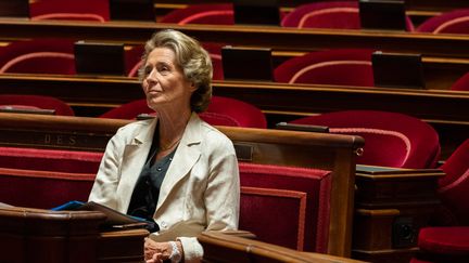 L'ancienne ministre des Collectivités territoriales, Caroline Cayeux, au Sénat, le 2 août 2022. (SANDRINE MARTY / HANS LUCAS / AFP)