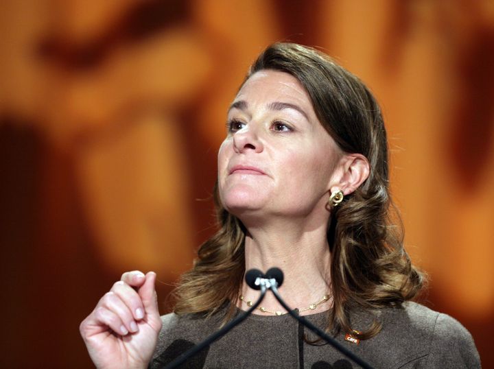 Melinda Gates lors de la c&eacute;l&eacute;bration de la journ&eacute;e internationale de la femme, le 9 mars 2011 &agrave; Washington (Etats-Unis). (CHRIS KLEPONIS / AFP)