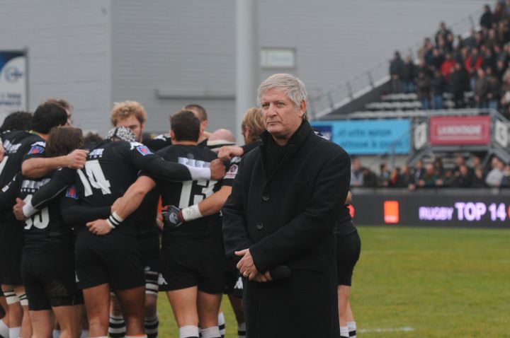 Patrick Sébastien, alors président d'honneur du club, assiste à un match de Brive, le 20 décembre 2008. (MAXPPP)