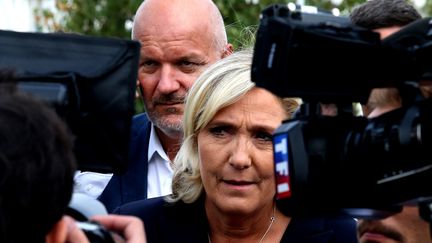 La présidente du Rassemblement national, Marine Le Pen, en visite à Chalons-en-Champagne (Marne), le 7 septembre 2018. (FRANCOIS NASCIMBENI / AFP)