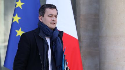 Le ministre des Comptes publics, Gérald Darmanin, quitte l'Elysée après le Conseil des ministres, le 28 février 2018, à Paris. (LUDOVIC MARIN / AFP)