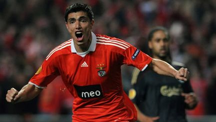 La joie de l'attaquant du Benfica Cardozo