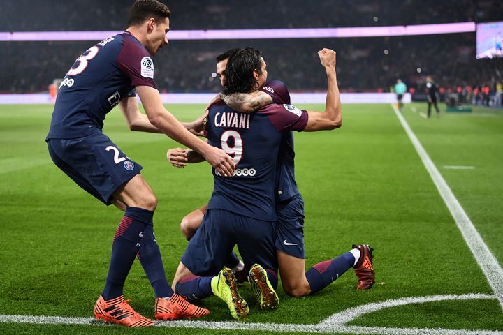 En février 2017, le trio Di Maris - Cavani - Draxler avait dynamité la défense barcelonaise (4-0 en Ligue des Champions). (FRANCK FIFE / AFP)