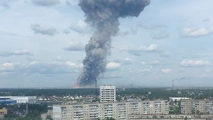 Une explosion a eu lieu dans l'usine Kristall à Dzerzhinsk (Russie), le 1er juin 2019. (AFP)