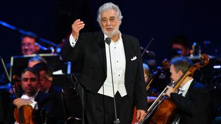 Le ténor espagnol Placido Domingo en août 2019, en Hongrie. (ATTILA KISBENEDEK / AFP)